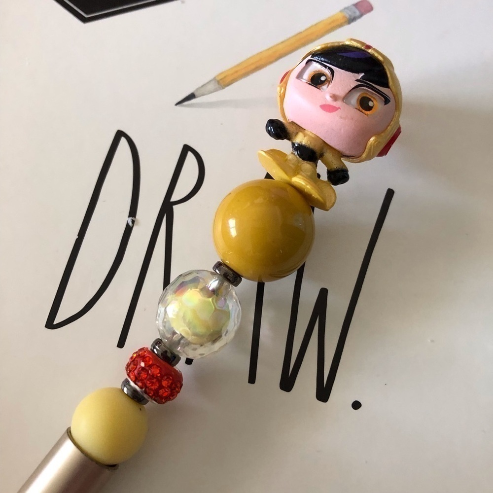 Disney Doorables: Big Hero 6: GoGo Tomago handmade beaded pen